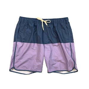 Fair Harbor Swim Shorts Mens 2XL Lavender Navy The Anchor Inner Lined Swim Trunk
